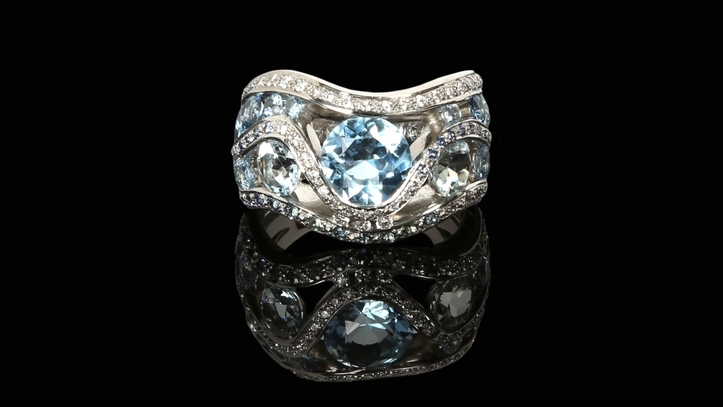 Aquamarine Glacier Ring